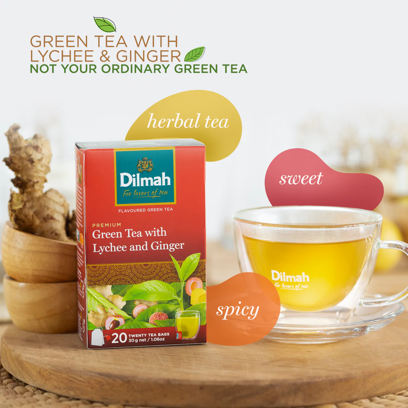 Green Tea With Ginger And Lychee - 20 Tea Bags